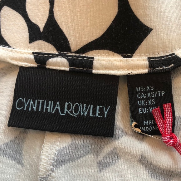 NWOT Cynthia Rowley Black & White Printed Flared Skirt - Picture 3 of 8